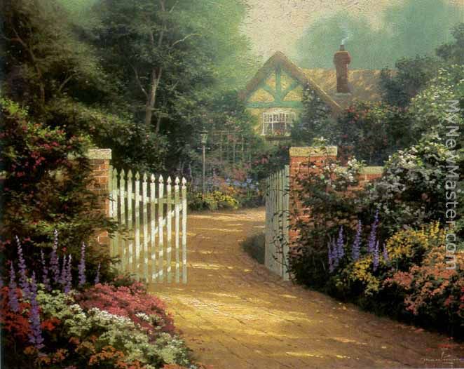 Thomas Kinkade Hidden Cottage Painting