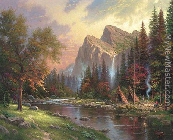 Thomas Kinkade Mountains Declare his Glory Painting