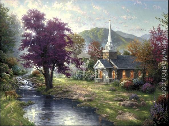 Thomas Kinkade Streams of Living Water Painting