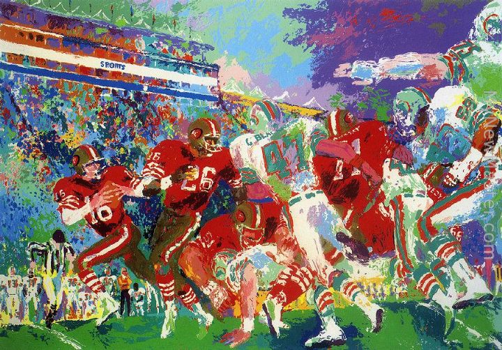 leroy neiman Post Season Football Classic Painting