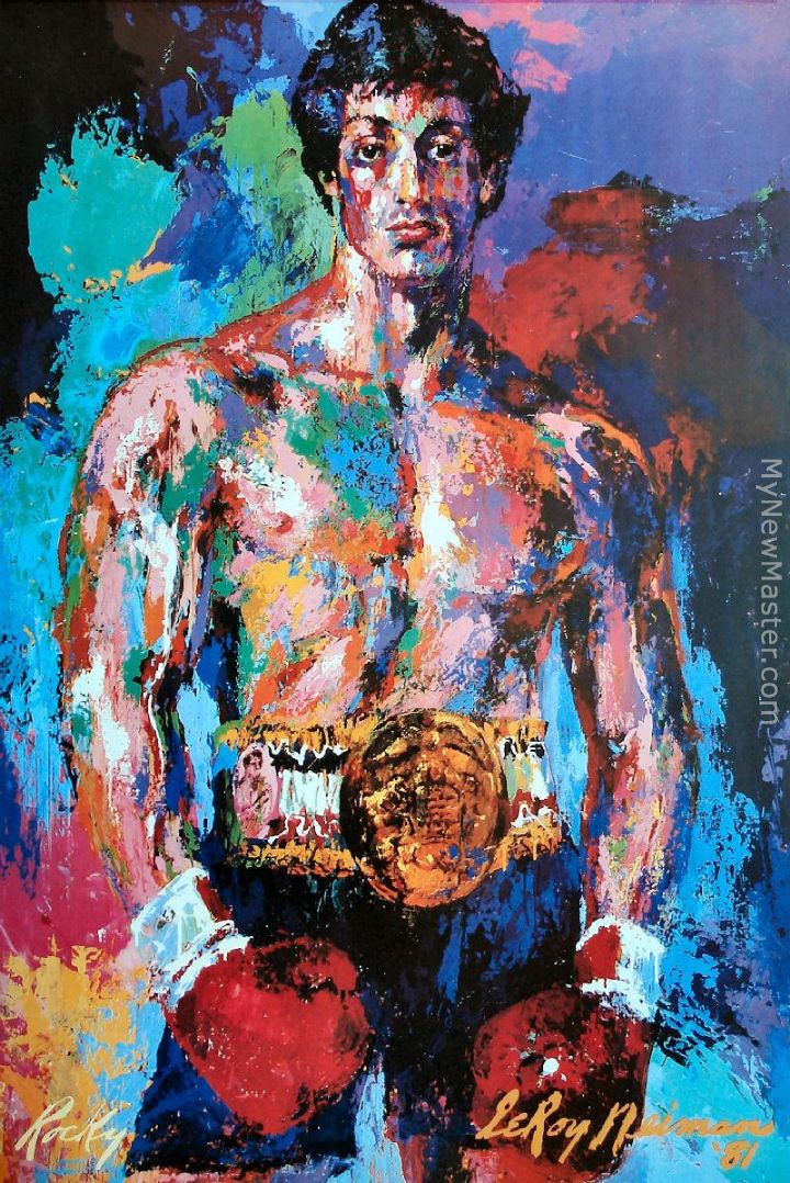 leroy neiman Rocky Balboa Painting