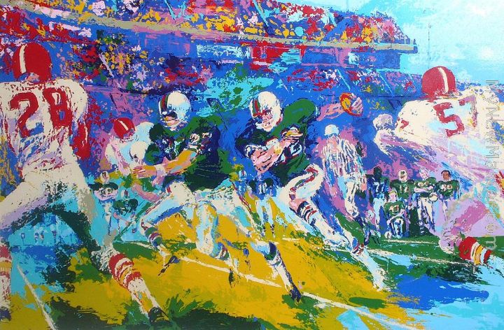 leroy neiman Rushing Back Painting